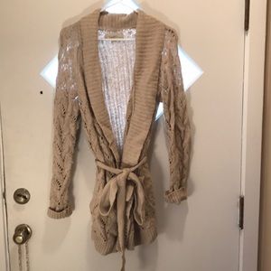 Ann Taylor Loft oversized sweater with tie belt